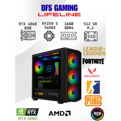 DFS Gaming LIFELINE RYZEN 5 5600X-B550M-RTX 4060 8GB-16GB RAM-512GB M.2 SSD-OYUNCU BİLGİSAYARI