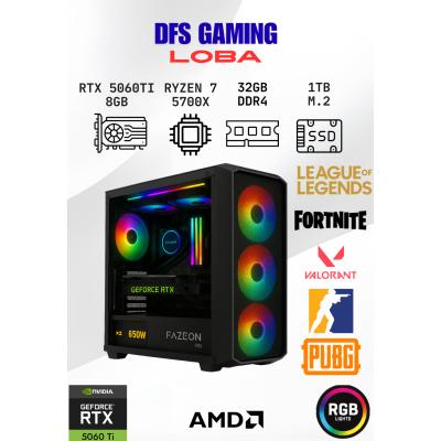 DFS Gaming LOBA RYZEN 7 5700X-B550M-RTX 5060 TI 8GB-32GB RAM-1TB M.2 SSD-OYUNCU BİLGİSAYARI