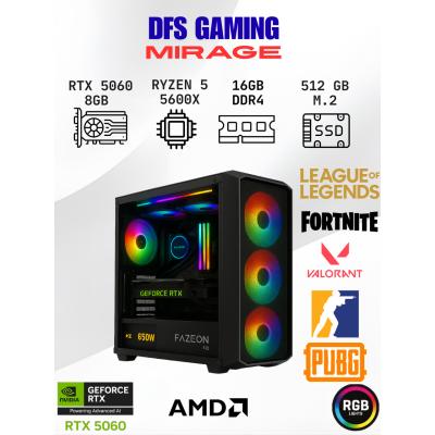DFS Gaming MIRAGE RYZEN 5 5600X-B550M-RTX 5060 8GB-16GB RAM-512GB M.2 SSD-OYUNCU BİLGİSAYARI