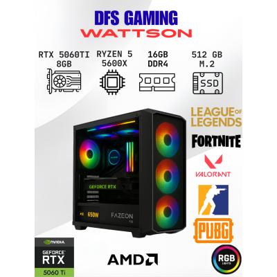 DFS Gaming WATTSON RYZEN 5 5600X-B550M-RTX 5060 TI 8GB-16GB RAM-512GB M.2 SSD-OYUNCU BİLGİSAYARI