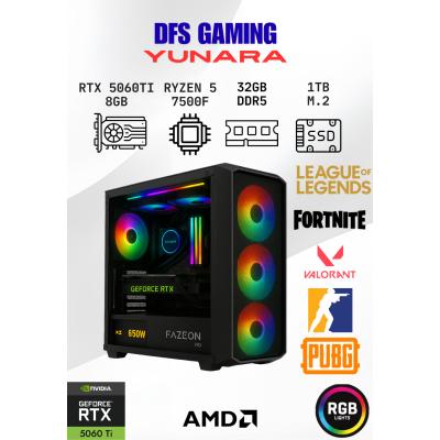 DFS Gaming YUNARA RYZEN 5 7500F-B650M-RTX 5060 TI 8GB-32GB DDR5 RAM-1TB M.2 SSD-OYUNCU BİLGİSAYARI