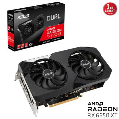 ASUS 8GB DUAL RX6650XT-O8G GDDR6 128bit HDMI-DP PCIE 16X v4.0