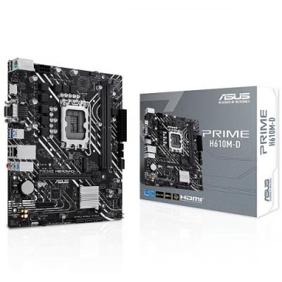 ASUS PRIME H610M-D, 2xDDR5, M.2, D-SUB, HDMI, RS232 Port, 12-13.14.Nesil, LGA1700 Soket, Anakart