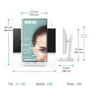 BENQ 27'' IPS GW2790QT 5MS 75HZ HDMI-DP USB-C KURUMSAL PİVOT MONİTÖR BEYAZ 2560X1440