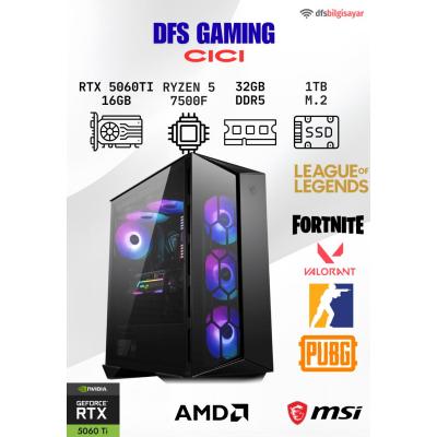 DFS GAMING CICI RYZEN 5 7500F-B650M-RTX 5060 TI 16GB-32GB DDR5 RAM-1TB M.2 SSD-OYUNCU BİLGİSAYARI