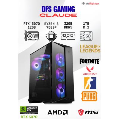 DFS GAMING CLAUDE RYZEN 5 7500F-B650M-RTX 5070 12GB-32GB DDR5 RAM-1TB M.2 SSD-OYUNCU BİLGİSAYARI