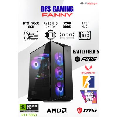 DFS GAMING FANNY RYZEN 5 9600X-B650M-RTX 5060-32GB DDR5 RAM-1TB M.2 SSD-OYUNCU BİLGİSAYARI