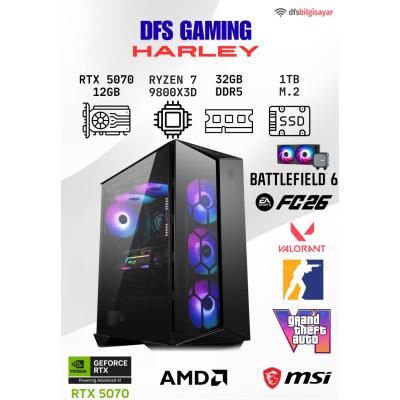 DFS GAMING HARLEY RYZEN 7 9800X3D-B650M-RTX 5070 12GB-32GB DDR5 RAM-1TB M.2 SSD-OYUNCU BİLGİSAYARI