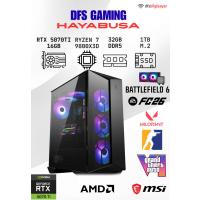 DFS GAMING HAYABUSA RYZEN 7 9800X3D-B650M-RTX 5070 TI 16GB-32GB DDR5 RAM-1TB M.2 SSD-OYUNCU BİLGİSAYARI