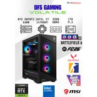DFS Gaming VOLATILE Intel Core i7 14700KF-B760M-A-RTX 5070TI-32GB DDR5 RAM-1TB M.2 SSD-MASASÜSTÜ OYUNCU BİLGİSAYARI
