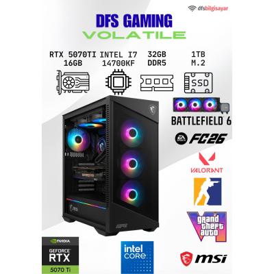 DFS Gaming VOLATILE Intel Core i7 14700KF-B760M-A-RTX 5070TI-32GB DDR5 RAM-1TB M.2 SSD-MASASÜSTÜ OYUNCU BİLGİSAYARI