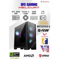 DFS GAMING HELCURT RYZEN 5 7500F-B650M-RTX 5060-32GB DDR5 RAM-1TB M.2 SSD-OYUNCU BİLGİSAYARI