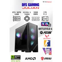 DFS GAMING JULIAN RYZEN 5 7600X-B650M-RTX 5070 12GB-32GB DDR5 RAM-1TB M.2 SSD-OYUNCU BİLGİSAYARI