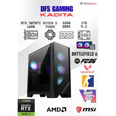 DFS GAMING KADITA RYZEN 5 7600X-B650M-RTX 5070 TI 16GB-32GB DDR5 RAM-1TB M.2 SSD-OYUNCU BİLGİSAYARI