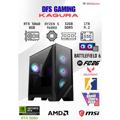 DFS GAMING KAGURA RYZEN 5 9600X-B650M-RTX 5060-32GB DDR5 RAM-1TB M.2 SSD-OYUNCU BİLGİSAYARI