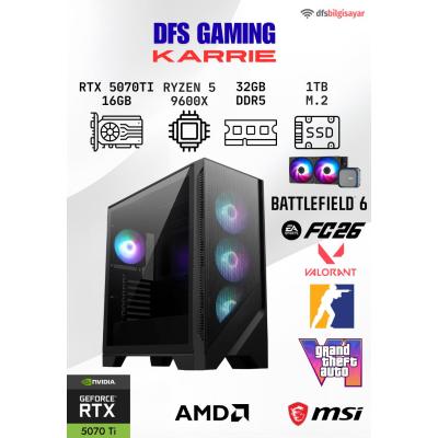 DFS GAMING KARRIE RYZEN 5 9600X-B650M-RTX 5070 TI 16GB-32GB DDR5 RAM-1TB M.2 SSD-OYUNCU BİLGİSAYARI