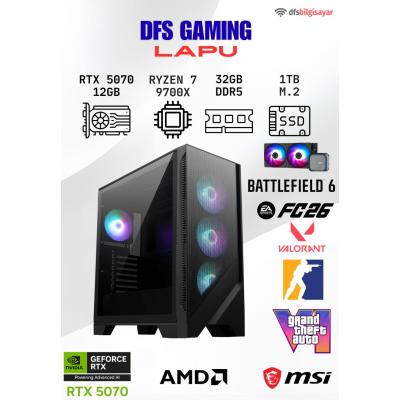 DFS GAMING LAPU RYZEN 7 9700X-B650M-RTX 5070 12GB-32GB DDR5 RAM-1TB M.2 SSD-OYUNCU BİLGİSAYARI