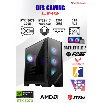 DFS GAMING LING RYZEN 7 7800X3D-B650M-RTX 5070 12GB-32GB DDR5 RAM-1TB M.2 SSD-OYUNCU BİLGİSAYARI