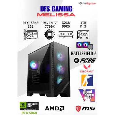 DFS GAMING MELISSA RYZEN 7 7700X-B650M-RTX 5060-32GB DDR5 RAM-1TB M.2 SSD-OYUNCU BİLGİSAYARI