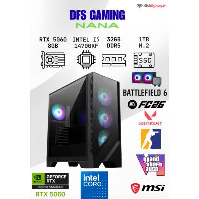 DFS GAMING NANA INTEL I7 14700KF-B760M WİFİ-RTX 5060-32GB DDR5 RAM-1TB M.2 SSD-OYUNCU BİLGİSAYARI