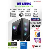 DFS GAMING PHOVEUS INTEL I9 14900K-B760M WIFI-RTX 5070 12GB-32GB DDR5 RAM-1TB M.2 SSD-OYUNCU BİLGİSAYARI