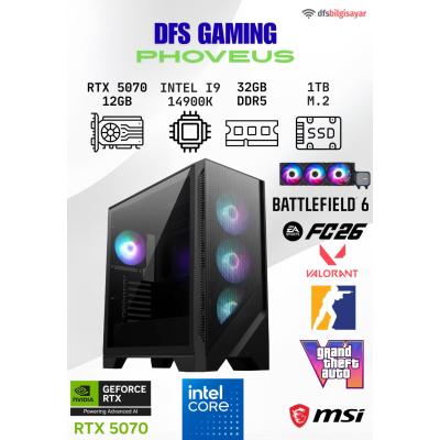 DFS GAMING PHOVEUS INTEL I9 14900K-B760M WIFI-RTX 5070 12GB-32GB DDR5 RAM-1TB M.2 SSD-OYUNCU BİLGİSAYARI