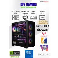 DFS Gaming ROGER INTEL I5 12400F-H610M-RTX 5060 8GB-16GB DDR4 RAM-500GB M.2 NVME-MASAUSTU OYUNCU BILGISAYARI