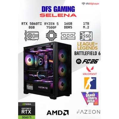 DFS GAMING SELENA RYZEN 5 7500F-B650M-RTX 5060 TI 8GB-16GB DDR5 RAM-1TB M.2 SSD-MASAÜSTÜ OYUNCU BİLGİSAYARI
