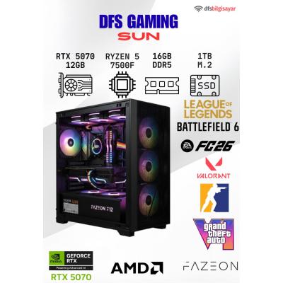 DFS GAMING SUN RYZEN 5 7500F-B650M-RTX 5070-16GB DDR5 RAM-1TB M.2 SSD-MASAÜSTÜ OYUNCU BİLGİSAYARI
