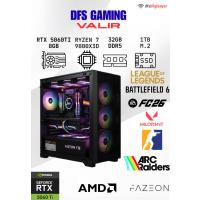 DFS GAMING VALIR RYZEN 7 9800X3D-B650M-RTX 5060 TI 8GB-32GB DDR5 RAM-1TB M.2 SSD-MASAÜSTÜ OYUNCU BİLGİSAYARI