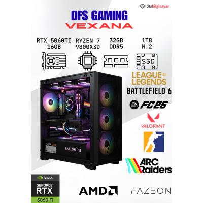 DFS GAMING VEXANA RYZEN 7 9800X3D-B650M-RTX 5060 TI 16GB-32GB DDR5 RAM-1TB M.2 SSD-MASAÜSTÜ OYUNCU BİLGİSAYARI
