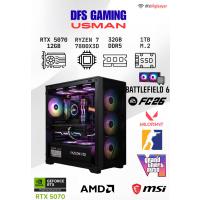DFS GAMING USMAN RYZEN 7 7800X3D-B650M-RTX 5070-32GB DDR5 RAM-1TB M.2 SSD-MASAÜSTÜ OYUNCU BİLGİSAYARI