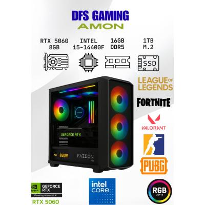 DFS Gaming AMON INTEL i5 14400F-H610M-RTX 5060-16GB DDR5 RAM-1TB M.2 SSD-OYUNCU BİLGİSAYARI