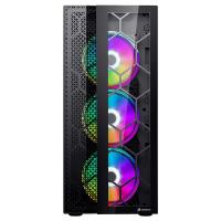 GAMEBOOSTER GB-F3105B  4-FANLI RGB GAMING MID-TOWER PC KASASI