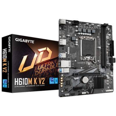 GIGABYTE H610M K V2, rev.1.0, 2xDDR5, M.2, DP, HDMI, 12-13.Nesil, LGA1700 Soket, Anakart
