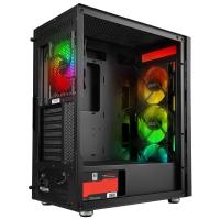 POWERBOOST 650W 80+ PB-P3701B 4-FANLI RGB GAMING MID-TOWER PC KASASI