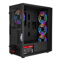 RAMPAGE 600W 80+ BRONZE PLATINO 4-RAINBOW FANLI GAMING MID-TOWER PC KASASI