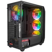 RAMPAGE 600W 80+ BRONZE ZUKO 4-RGB FANLI GAMING MID-TOWER PC KASASI