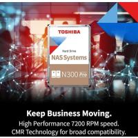 Toshiba N300 Pro 12TB NAS 3.5 İnç Dahili Sabit Disk - CMR SATA 6 Gb/s 7200 RPM 512 MB Önbellek - HDWG51CUZSVB