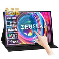 ZEUSLAP 16" Dokunmatik IPS P16KT 144Hz mHDMI-TYPE-C Taşınabilir Grafik Tasarım Monitör (2560 X 1440)