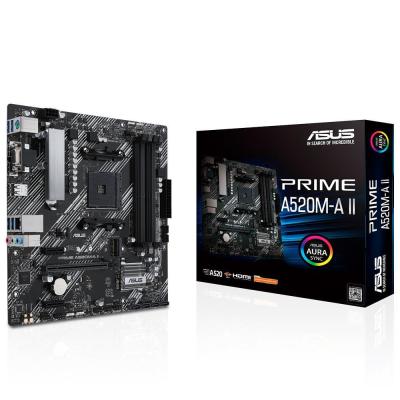 ASUS PRIME A520M-A II A520 Soket AM4 AMD Ryzen DDR4 4800MHz (O.C.) M.2 Anakart