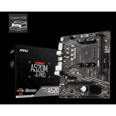 MSI A520M-A Pro AM4 Ryzen DDR4 Dvi Hdmi