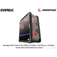 RAMPAGE CASTLE 4X LED FANLI GAMING MID-TOWER PC KASASI SİYAH