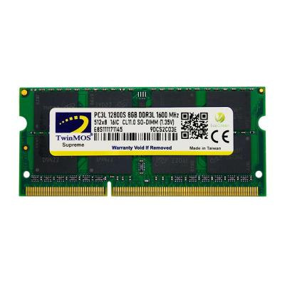TwinMOS 8GB DDR3 1600MHz CL11 NOTEBOOK RAM VALUE MDD3L8GB1600N 1.35v